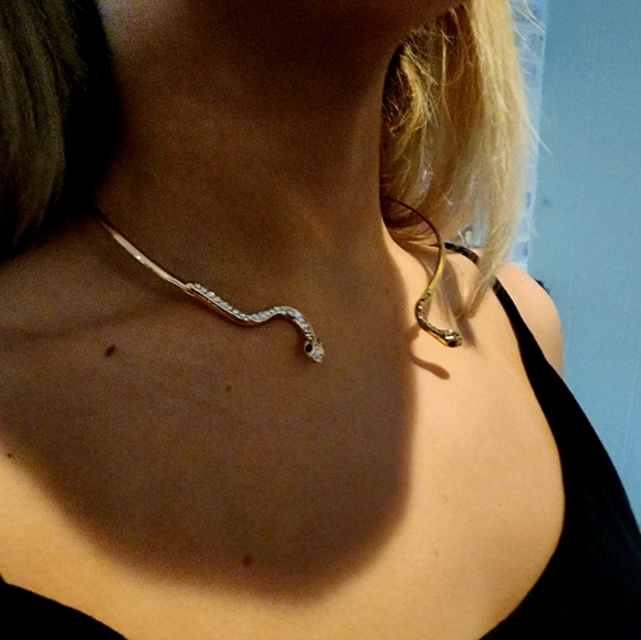 NWT Dolls Kill Sexy , Bad Ass 2 Headed Snake Necklace , - Picture 5 of 9